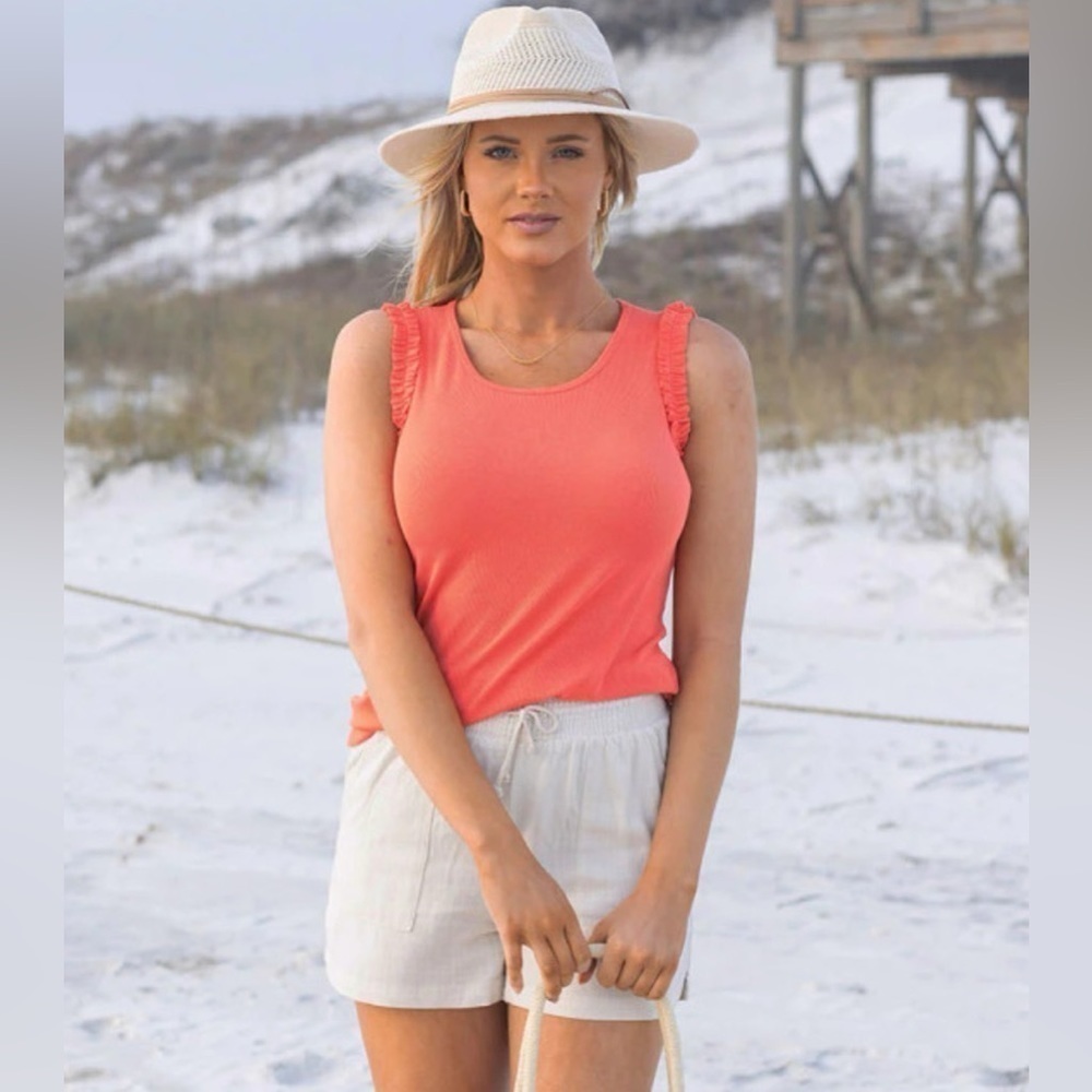 Grace and Lace Ruffled & Ribbed Tank - Picture 2 of 5